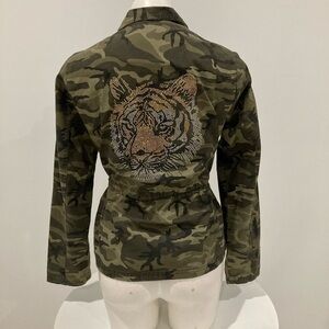 Ashley By 26 International Utility Collection~Camouflage Jacket Tiger crystal💎M